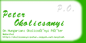 peter okolicsanyi business card